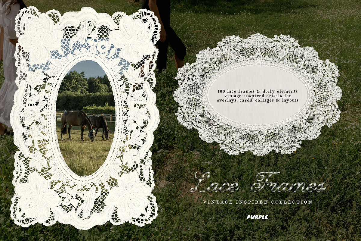 Lace Frames: Vintage Inspired Set, an Object Graphic by Purple (Photo 2 of 10)