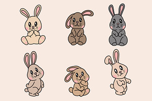 30 Cute Rabbit Bunny Pose Face Ears