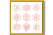 Set of Round Vector Snowflakes With, a Graphic by FineArtStudio (Thumbnail 2 of 3)