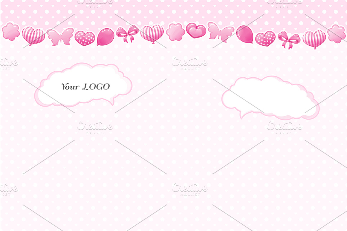 SET / 5 / Child pink templates, a Decorative Illustration by Nadin_Lebedeva (Photo 7 of 7)