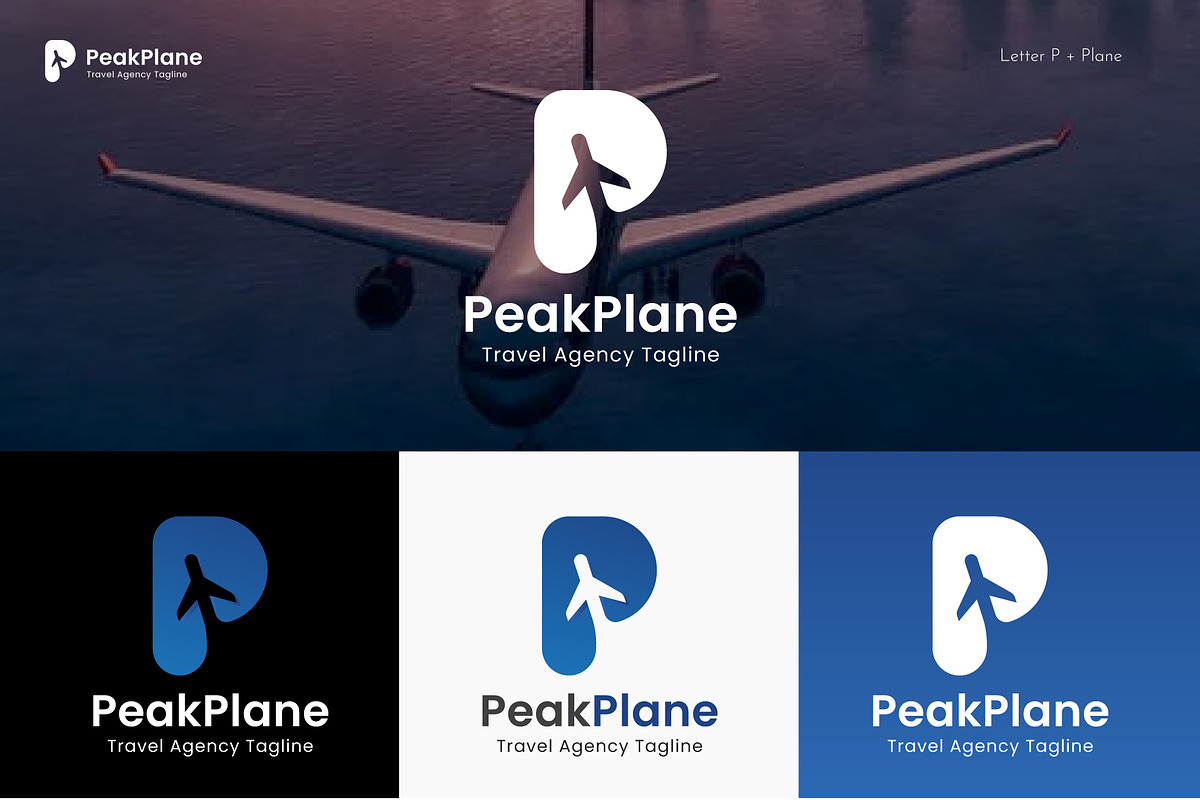 Plane Travel Agency - P logo, a Branding & Logo Template by Design Box (Photo 1 of 2)