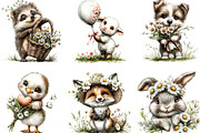 Whimsical Animals Spring Clipart, an Illustration by Designking (Thumbnail 3 of 5)