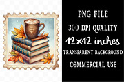 Watercolor Autumn Postage Stamp PNG, an Illustration by Designking (Thumbnail 4 of 4)
