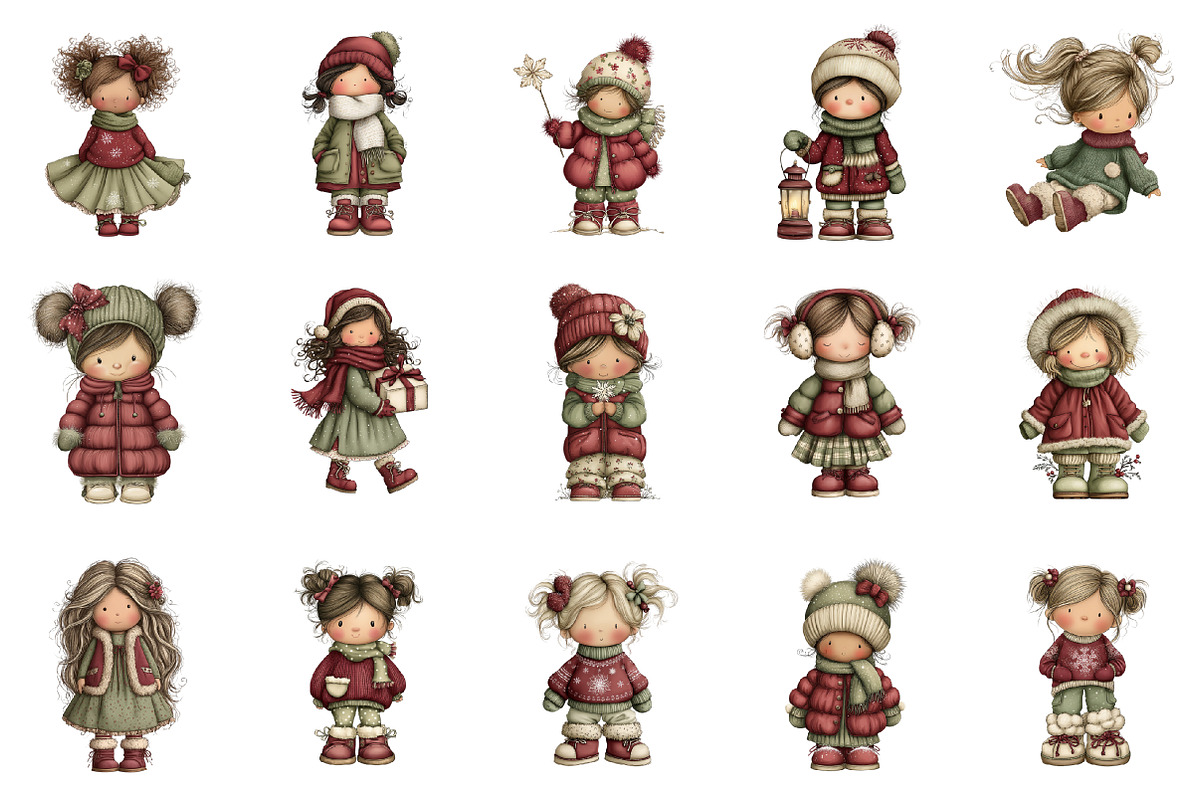 Winter Fashion Little Girl Clipart, an Illustration by designcity5 (Photo 2 of 5)
