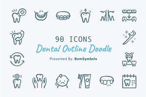 Dental Doodle Outline