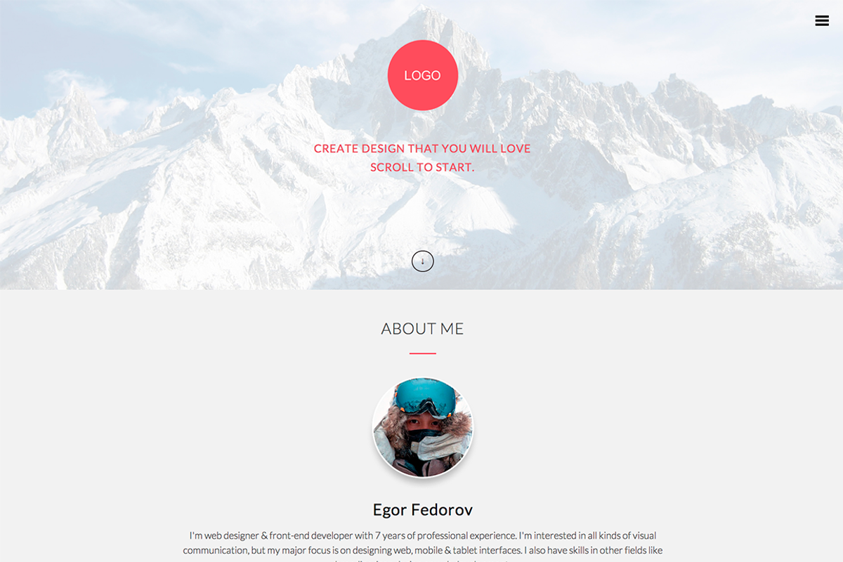 Responsive Onepage HTML Template, a Templates & Theme by Egor Fedorov (Photo 1 of 4)