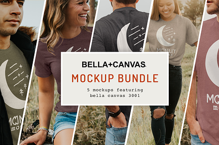 The Bella Canvas 3001 Mockup Bundle