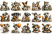 Whimsical Birthday Dog Clipart, an Illustration by OK Design (Thumbnail 2 of 6)
