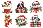 Peeking Christmas Dog Breeds Clipart, a Seasonal Illustration by designcity5 (Thumbnail 5 of 5)
