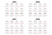 Calendar 2025, 2026 and 2032, a Graphic by Volyk (Thumbnail 1 of 7)