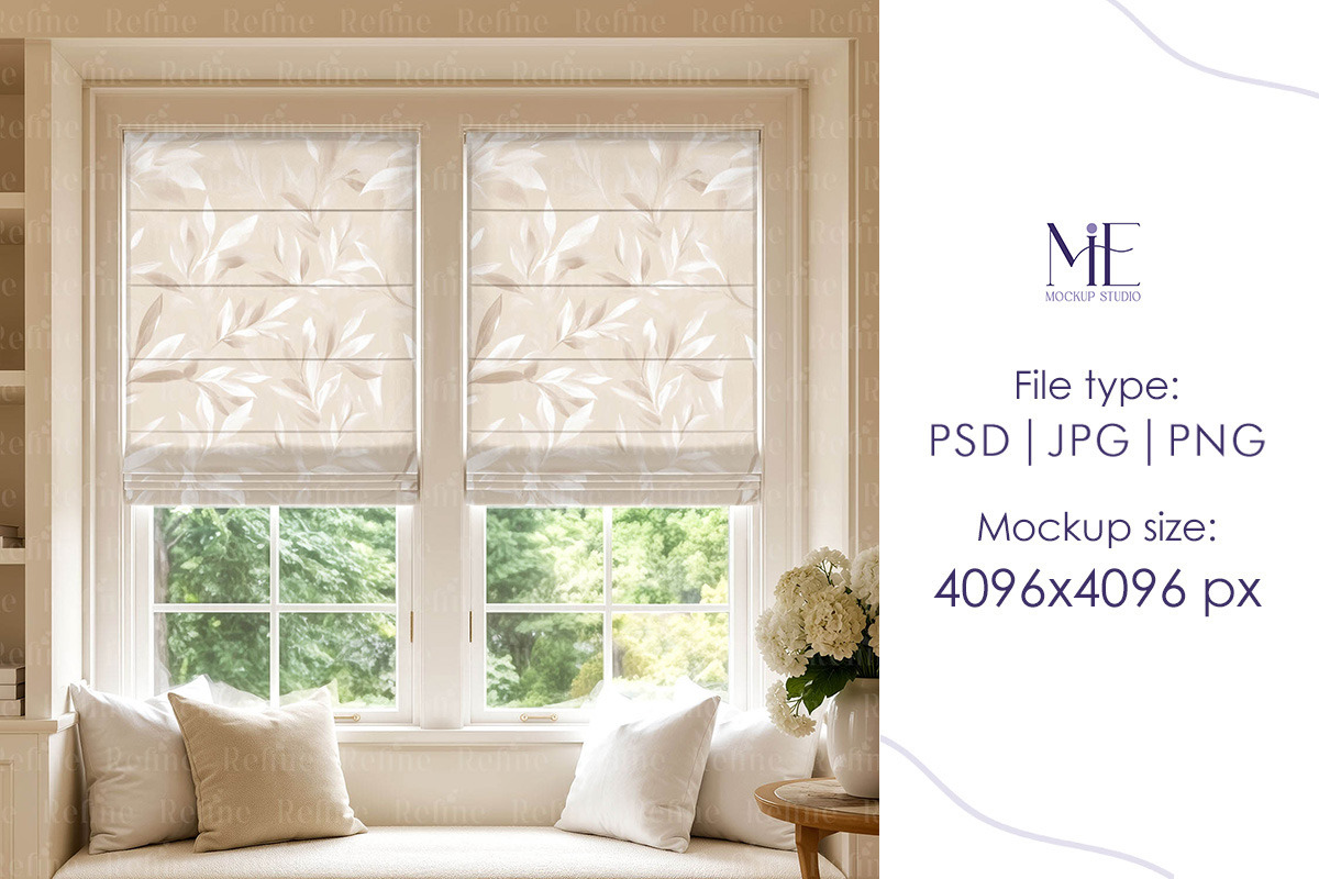 Double Roman Blind Curtain Mockup, a Household Mockup by Mie Mockup Studio (Photo 4 of 7)
