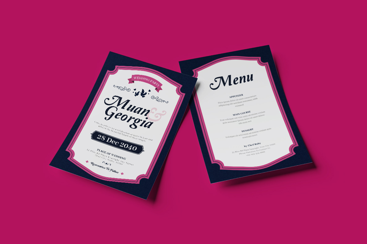 Poetic Wedding Invitation Template, an Invitation Template by dokudokunomi (Photo 2 of 4)