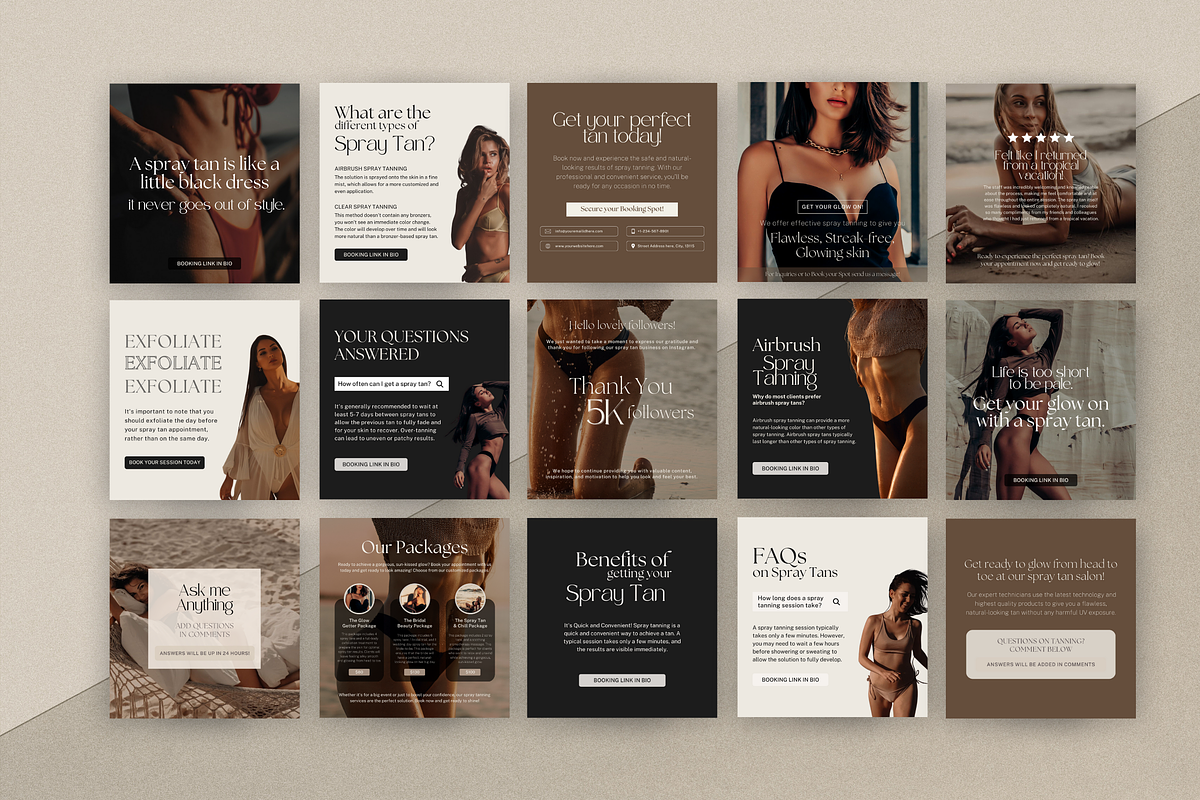 Spray Tanning Instagram Posts, a Social Media Template by Design Lush Studio (Photo 2 of 9)