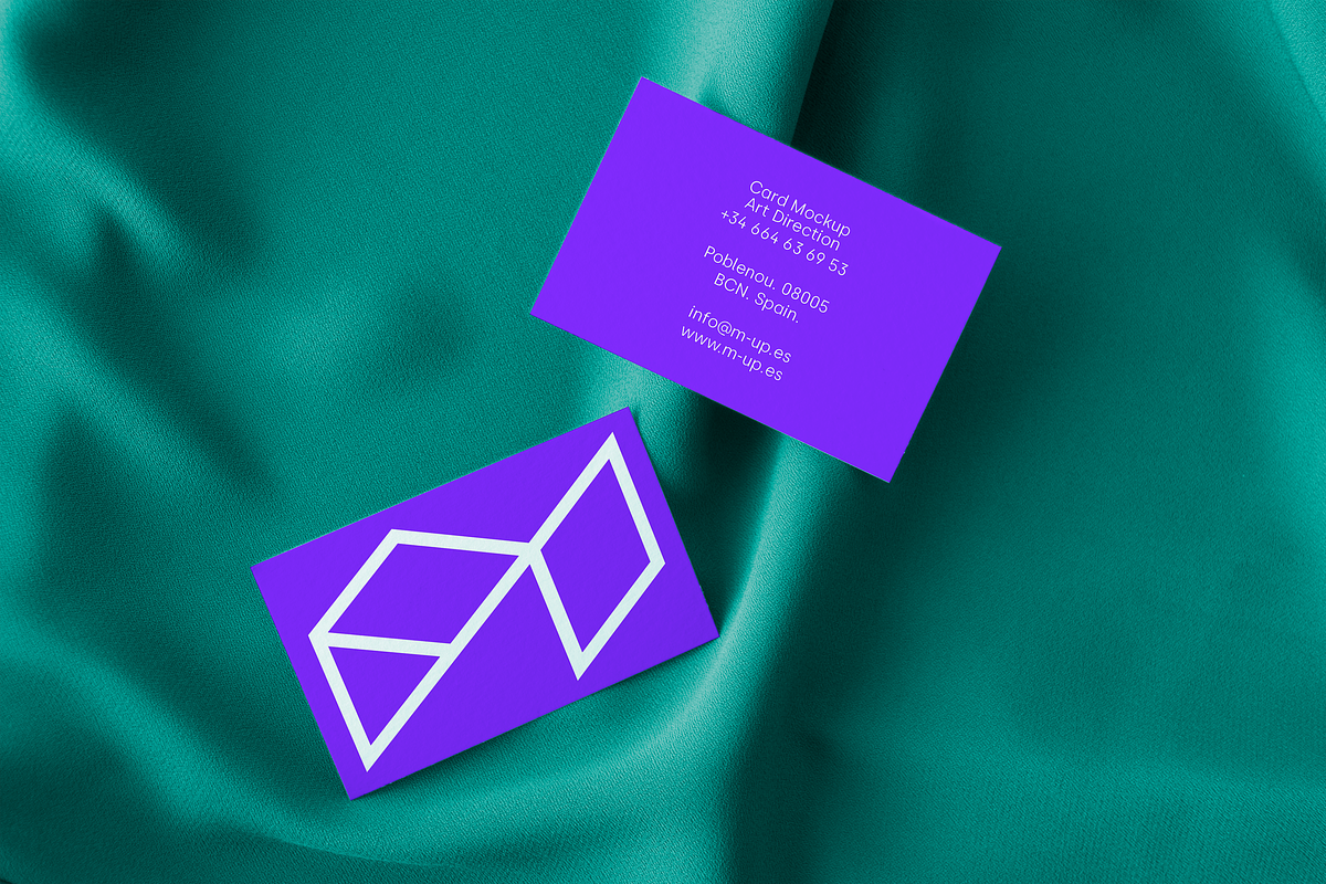 Cards Mockup - Textile Background, a Product Mockup by M-up (Photo 1 of 4)