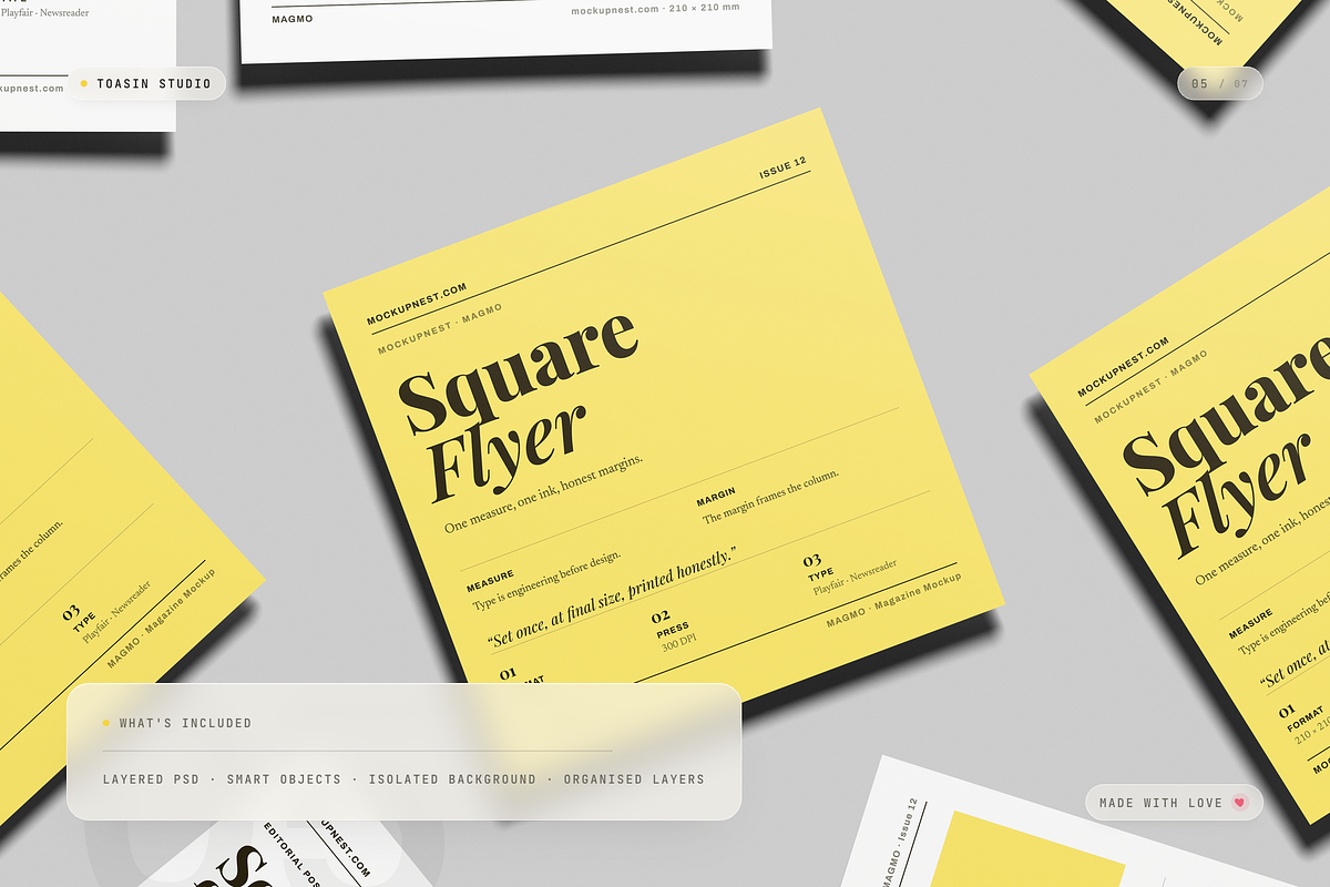 Square Flyer Mockup, an Advertising Mockup by Toasin Studio (Photo 5 of 7)