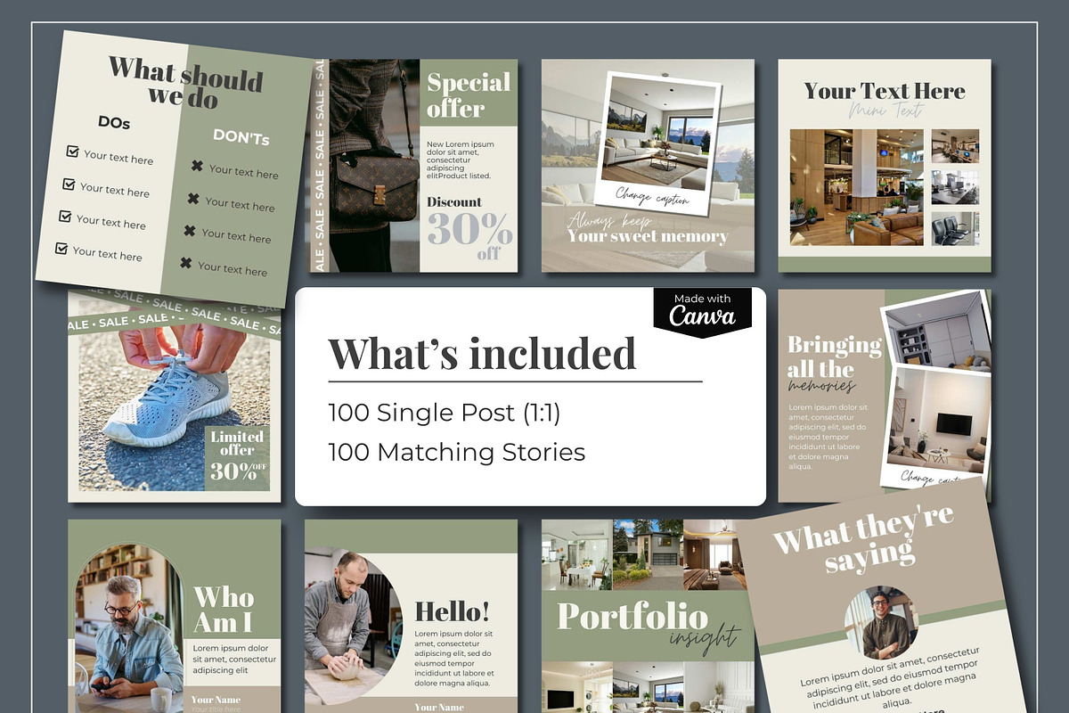 Light Green Instagram Template, a Social Media Template by Everyday Perfection (Photo 4 of 8)