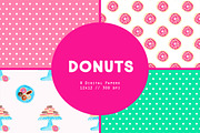 Donut Watercolor Digital Patterns, a Pattern Graphic by Emerald & Ivy Studios (Thumbnail 2 of 2)