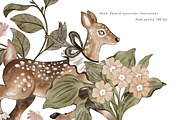 Watercolor Dark Forest Nursery Set, an Animal Illustration by Pati Paints (Thumbnail 7 of 13)