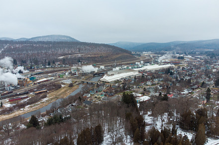 Aerial View of Bradford Pennsylvania in Winter, an Architecture Photo by Clinton Weaver