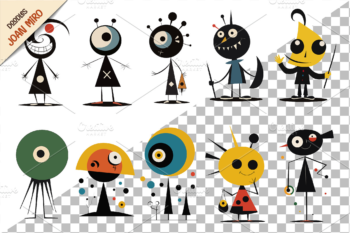 Characters in the style of Joan Miro, an Animal Illustration by KENO Mascots (Photo 4 of 5)