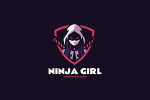 Ninja Girl E- Sport and Sport Logo, a Branding & Logo Template by Artnivora.Std