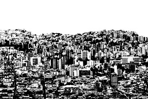 Quito aerial cityscape isolated graphic, a Background Graphic by DanFLCreativo