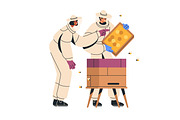 Beekeepers work with honey bees set, a Person Illustration by Good Studio (Thumbnail 2 of 4)