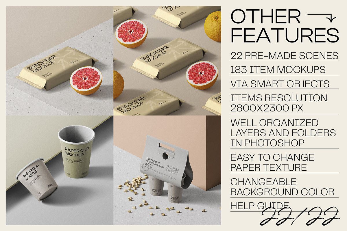Mockup packaging set - part 1, a Cups & Container Mockup by Creatoom (Photo 7 of 11)
