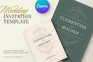 Wedding Invitation Canva Template, an Invitation Template by Vasya Kobelev