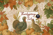 Thanksgiving Turkey Pumpkin Clipart, an Illustration by BigCakeBee (Thumbnail 1 of 4)