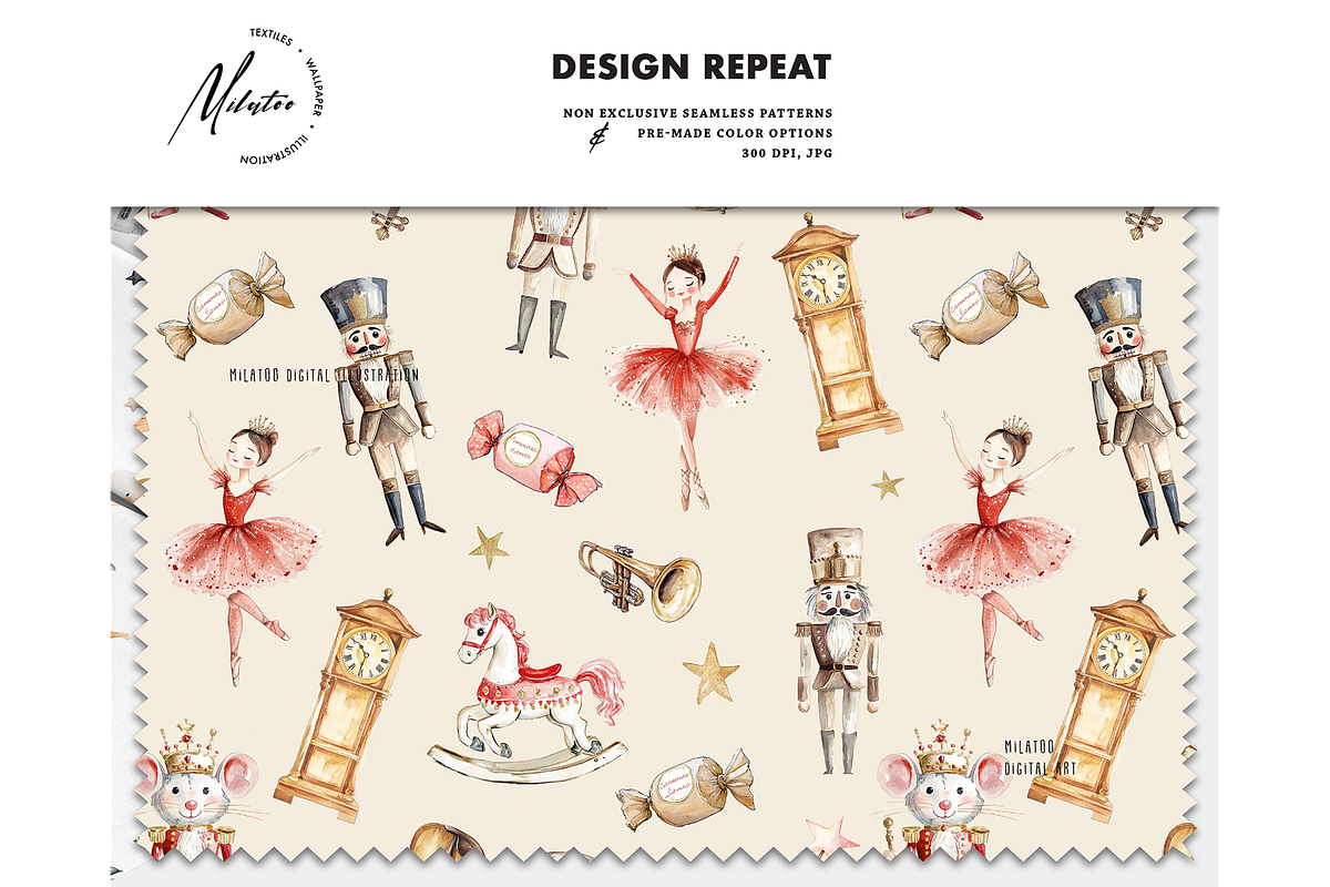 Nutcracker land of sweets pattern, a Pattern Graphic by Milatoo (Photo 4 of 4)