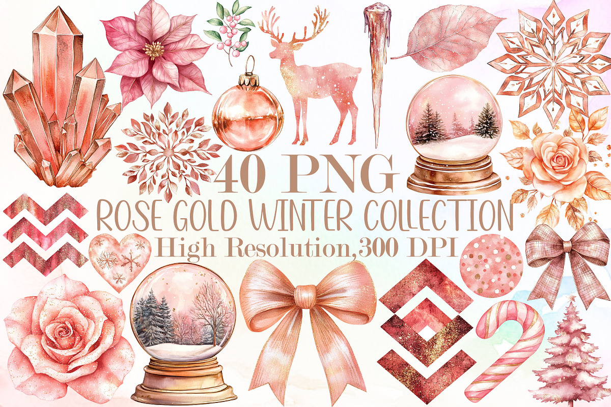 Rose Gold Winter Collection PNG Clip, an Illustration by Sublimation Artist (Photo 1 of 6)