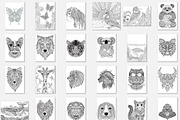 150 Animals Mandala Coloring Vector, an Animal Illustration by Blue Digital Studio (Thumbnail 4 of 9)