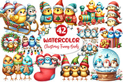 Christmas Funny Three Birds Clipart, an Illustration by Dream Creation (Thumbnail 1 of 5)