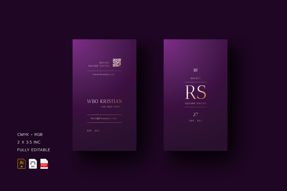 5 in 1 Vertical Luxury Business Card, a Business Card Template by Ctrl space studio (Photo 1 of 5)
