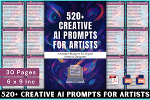 520+ Creative AI Prompts for Artists, a Stationery Template by Designmela01