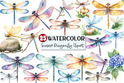 Summer Dragonfly Garden Clipart, an Illustration by Rose Art (Thumbnail 1 of 4)