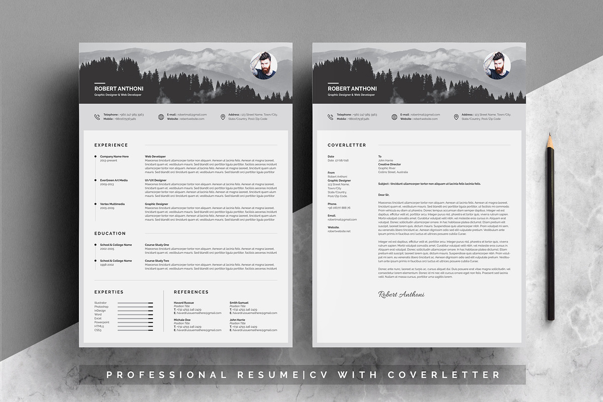 Resume/CV With Cover Letter, a Resume Template by White Graphic (Photo 2 of 2)