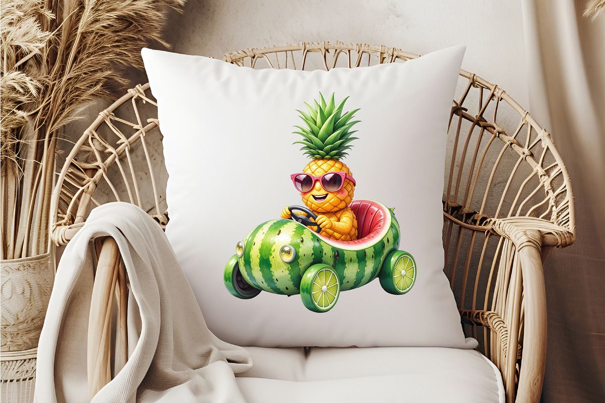 Summer Pineapple Car Clipart, an Illustration by DreamCafeArt (Photo 6 of 7)