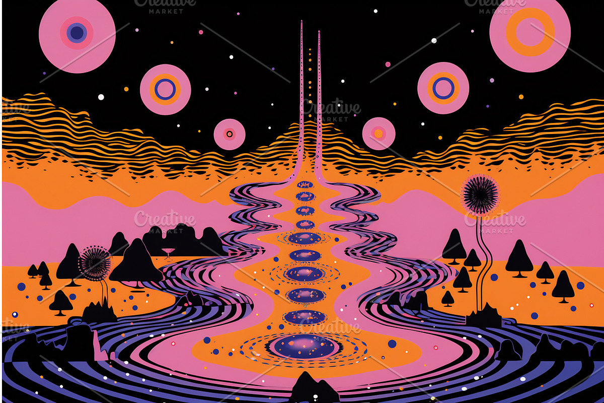 Trippy and psychedelic artwork, an Illustration by Beautiful things