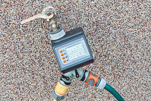 Water timer for automated irrigation, a Technology Photo by BOOCYS