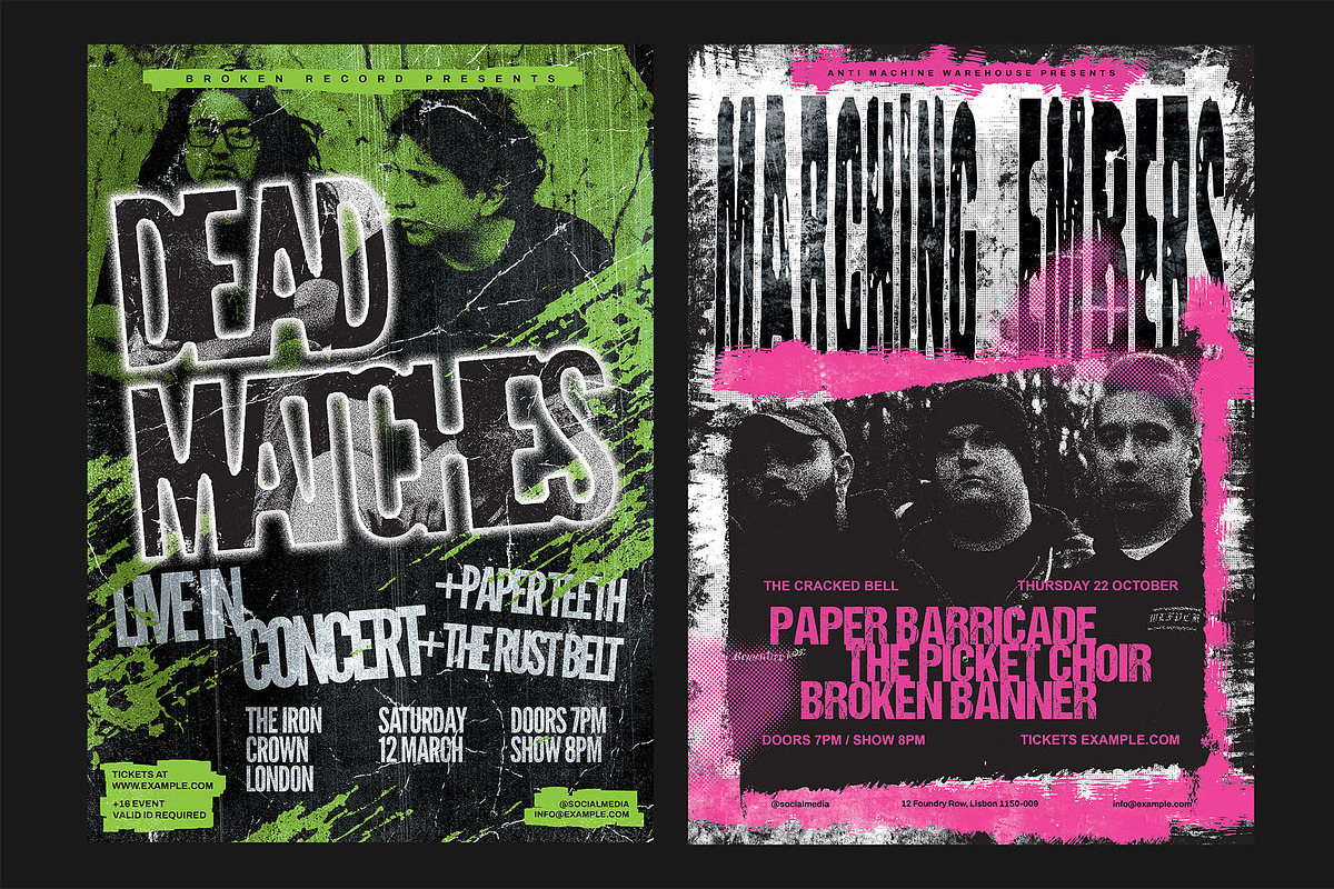 Grunge Gig Poster Template Pack, a Poster Template by Bornx Design (Photo 2 of 9)