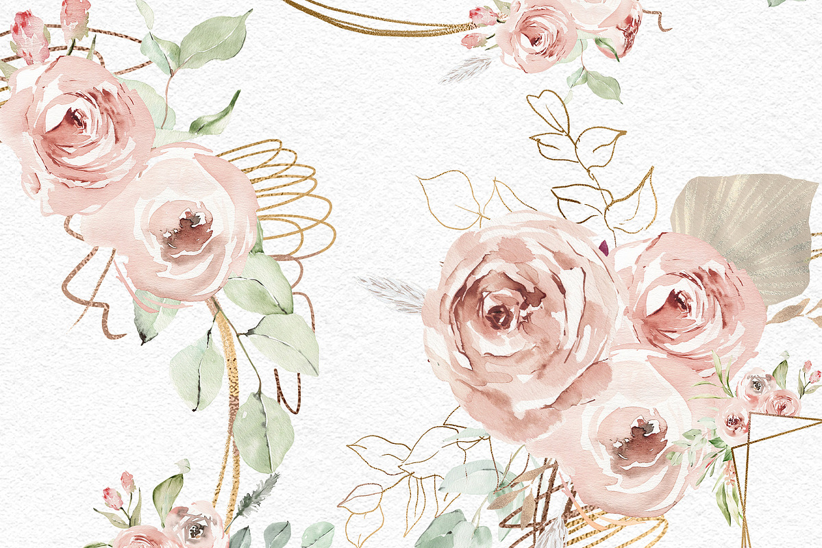 Dusty Roses Boho Watercolor, an Object Illustration by Olga Koelsch (Photo 11 of 13)