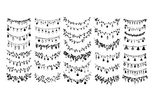 Festive garlands back vector set, an Object Illustration by Onyx