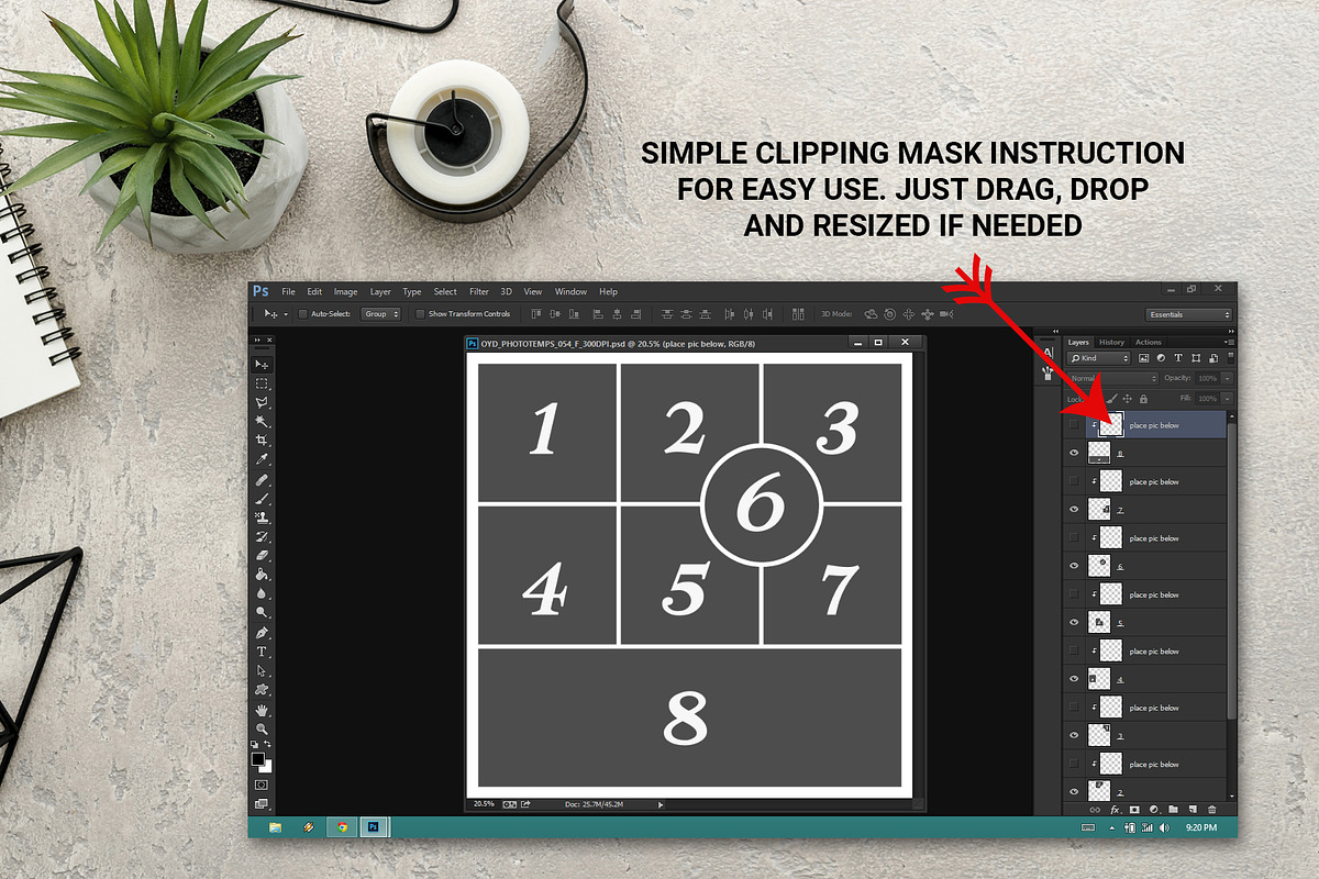 10 Square Photo Collage Templates, a Templates & Theme by DickyJiang Illustrations (Photo 4 of 4)