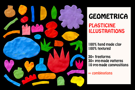 GEOMETRIC ABSTRACT PLASTICINE SHAPES