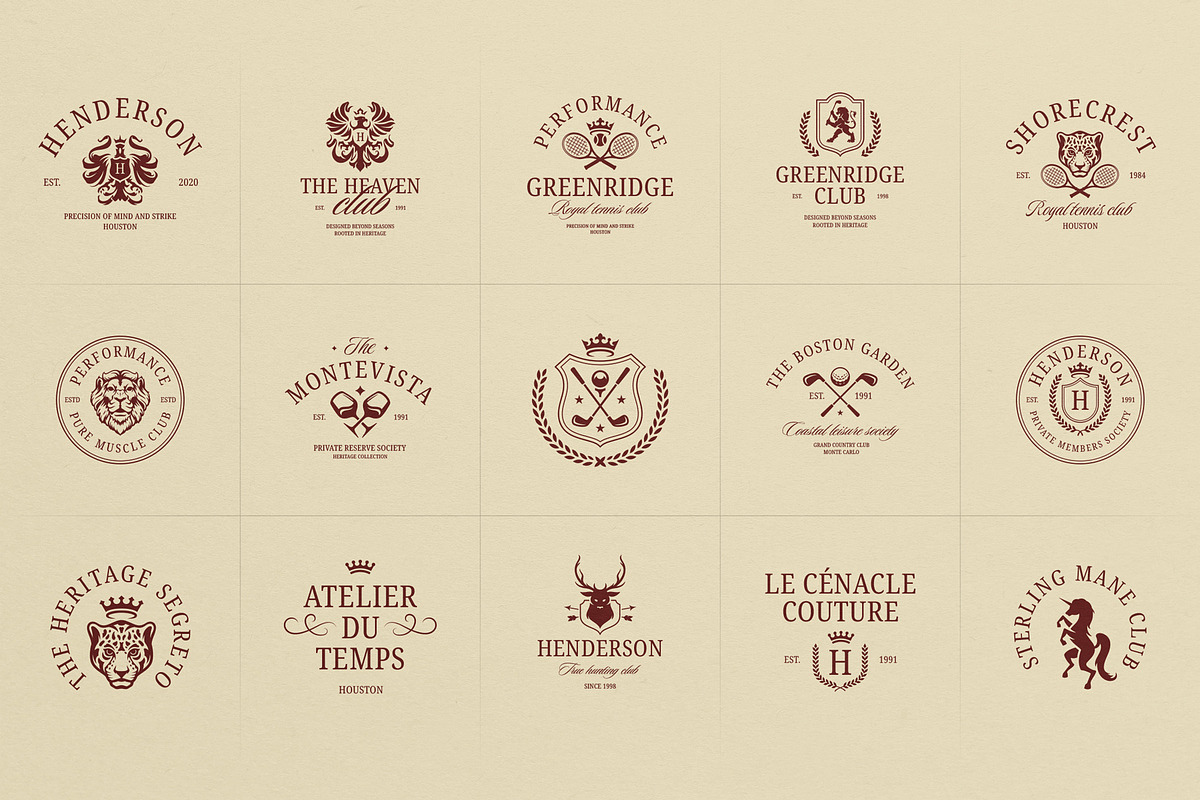 Old Money Vintage Logo Collection, a Branding & Logo Template by Vasya Kobelev (Photo 11 of 17)