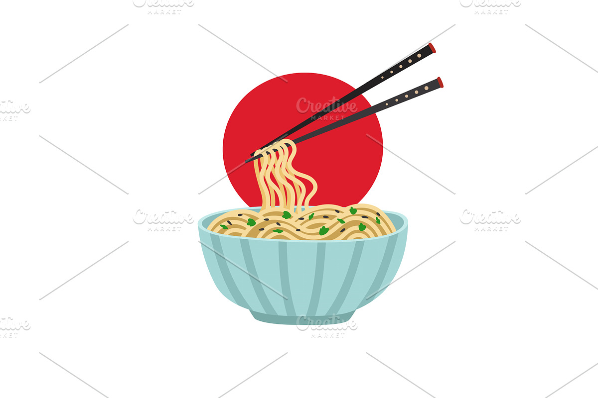 Noodles in bowl, asian food with, a Food Illustration by Stock-Smart-Start