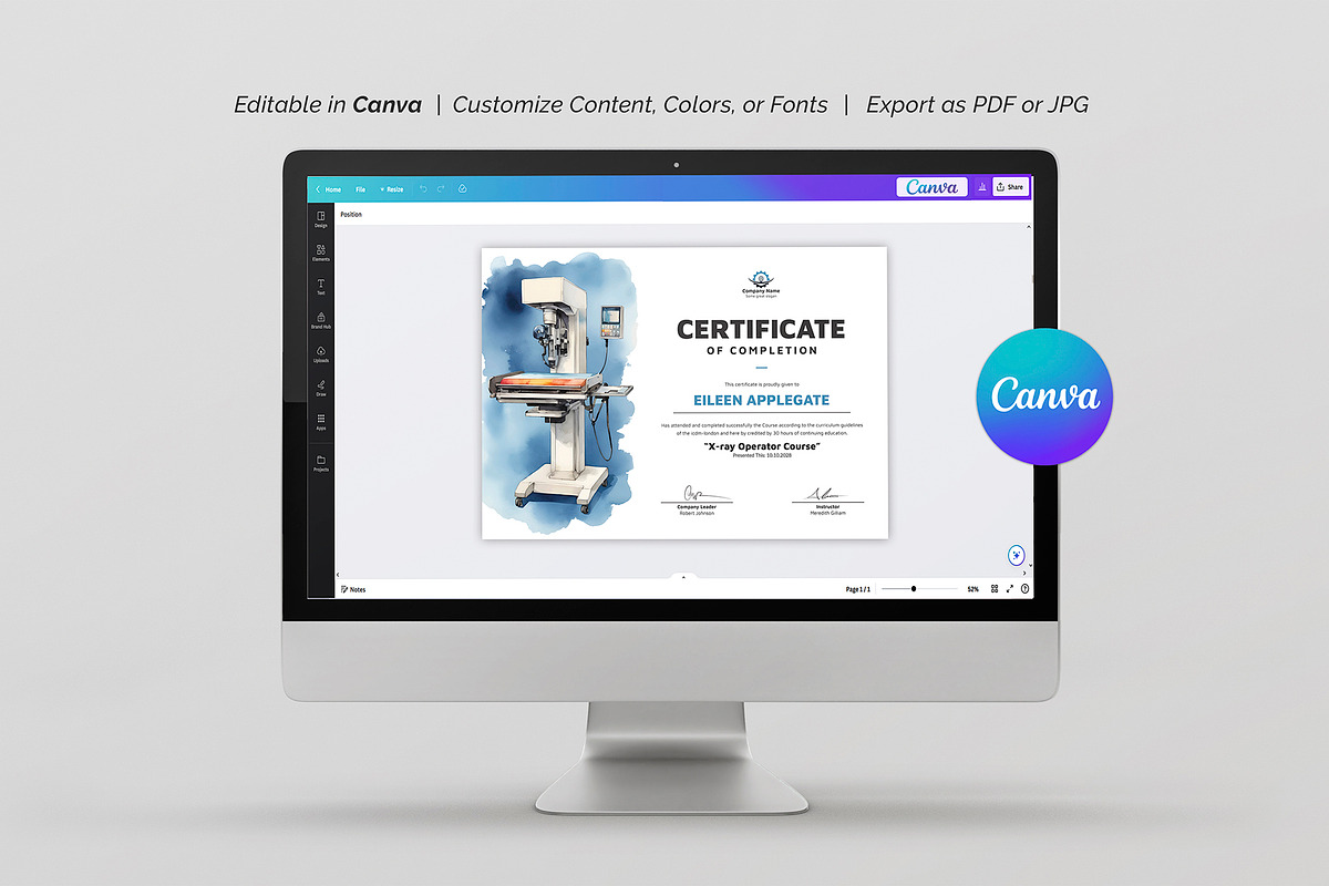 X-ray Operator Certificate, a Stationery Template by DesignDevisers (Photo 8 of 10)