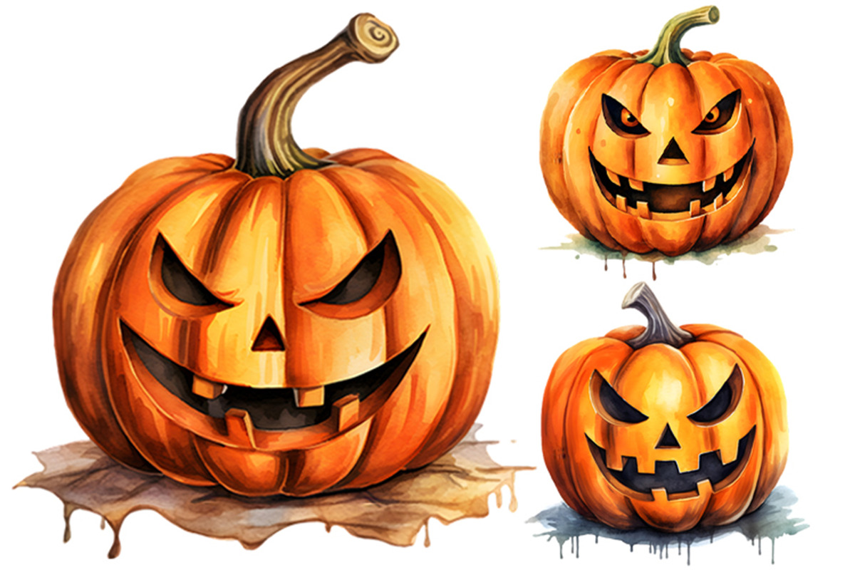 Halloween Jack-o-lantern PNG Bundle, a Seasonal Illustration by Creative Arslan (Photo 3 of 11)